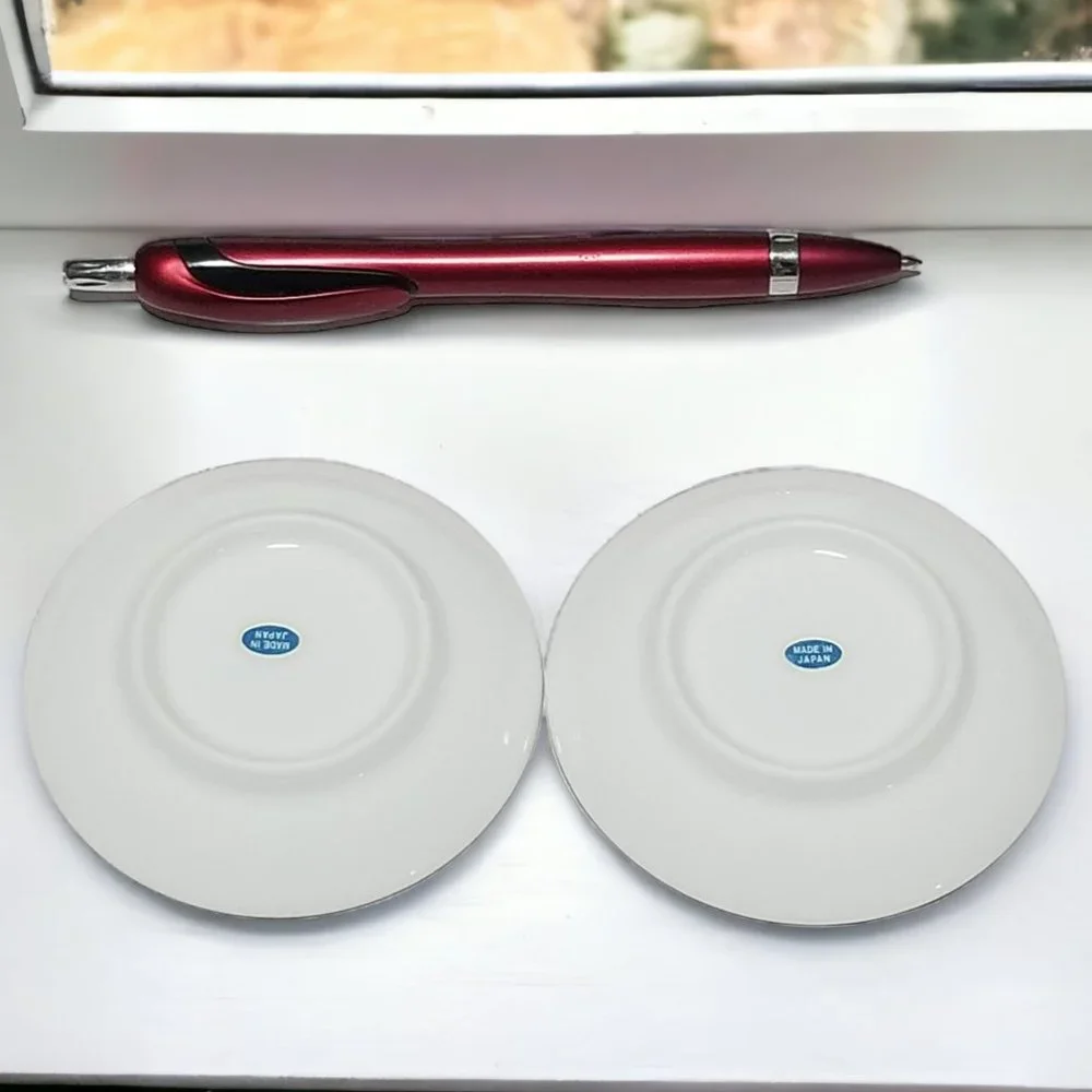 Vintage 2 Petite Porcelain Display Plate Birds of Paradise & Florals Minis Japan - Picture 6 of 8